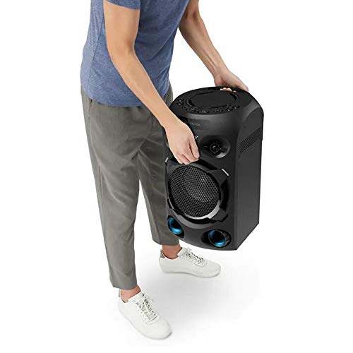 Mini System One Box Torre Sony Muteki MHC-V02D com CD, Conexão USB, Iluminação, Karaoquê e Bluetooth