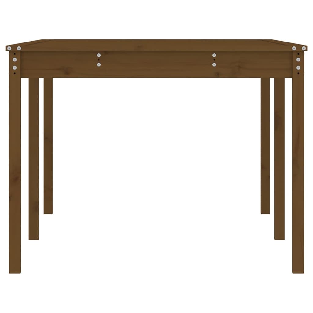 Stół ogrodowy z litego drewna sosnowego, 203,5 x 100 x 76 cm, drewniany stół na taras, do ogrodu, na balkon i dziedziniec, klasyczny stół outdoorowy ze stabilnym blatem i ramą, miodowy brąz