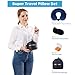 SAIREIDER Travel Pillow 100% Memory Foam Airplanes Neck Pillows -Prevent The Heads from Falling Forward Travel Neck Pillows with Sleep Mask and Earplugs (Navy Blue)