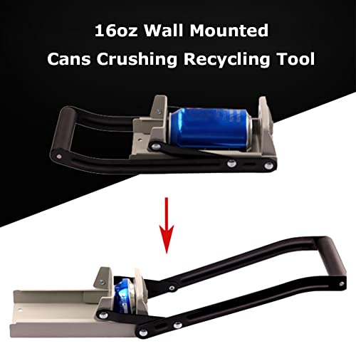 Can Crusher with soft easy grip handle,16oz Wall Mounted Home Dispensing Can Crusher Smasher Beer Soda Cans Crushing Recycling Tool,durable - Thumbnail 2