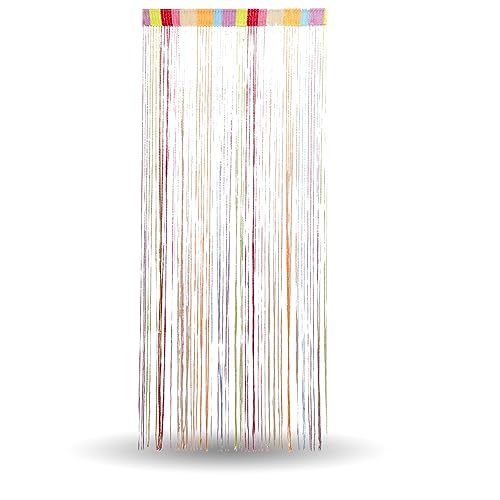 Cortina de Hilos 100 x 200cm, Cortina para Puerta Ventana Colorido, Cortina de Panel de Las Cintas para Cortina de Insectos o Separador de Habitaciones