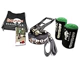 HopOn Slacklines - Powerline - 49 ft (15m) with XL Treewear, Video and a Bonus Carrying Bag (Skyline w/Bag+XL Treewear+Video)