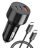 Deep Dream 48W USB C Car Charger, Super Fast 30W 18W Dual PD & 18W QC 3.0 Quick Charge USB Car Adapter for MacBook Air,iPad Pro Air,iPhone 12/11/XS/XR,Galaxy S20/S10 with 3FT Type-C to C Cable