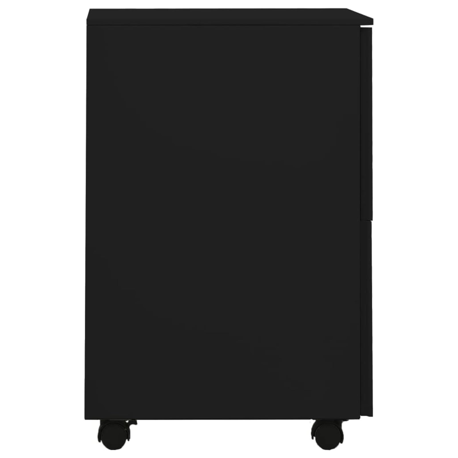 Armadietto per documenti con ruote, 39 x 45 x 67 cm, nero, acciaio, 2 cassetti chiudibili con 3 cuscinetti a sfera, compatibile con A4/Legal/Letter, per ufficio e home office