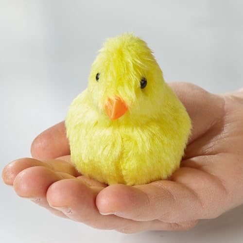 EUROtops 2 Magische Osterküken – Interaktive Plüschküken, Piepen bei Berührung, Perfekte Tisch-Deko, Kuschelig und Überraschend für Osterbrunch und Mitbringsel