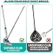 JUNNEE Golf Alignment Rods, 7 Length Adjustments - Golf Alignment Stick Corrector Lie Angle Tool, Golf Swing Training Aids Aiming Stick - Golf Club Face Aim, Visualize and Align Your Golf Shot (Blue)