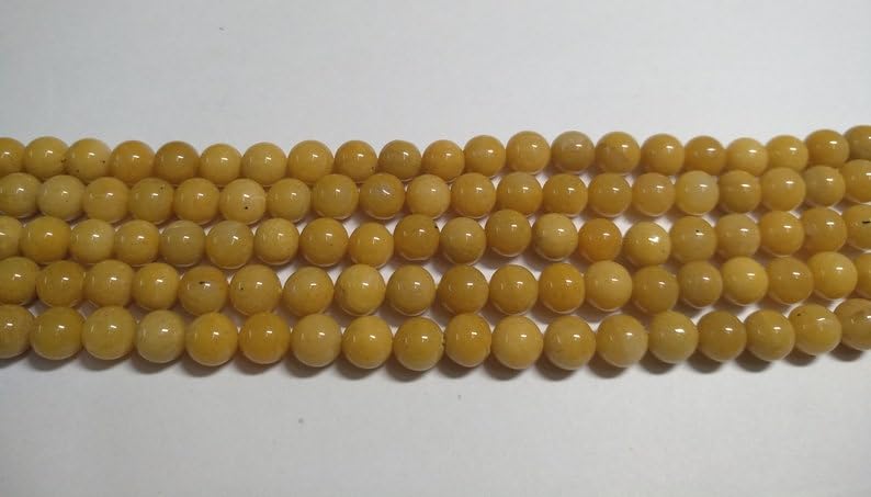 Perles jade jaune naturel AAA 7mm pour fabrication bijoux collier bracelet DIY