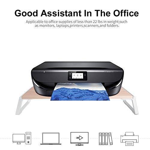 WEYO Supporto per PC/TV/Laptop Monitor Universale, Ergonomico Portatile Stand per Notebook e Computer, Desktop Organizer di Legno e Alluminio da Scrivania - bambù