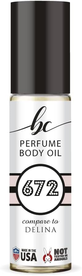 BC Perfume 672 Inspired by Delina For Women Replica Fragrance Body Oil Dupes Alcohol-Free Sample Travel Size Concentrated Long Lasting Roll-On 0.3 Fl Oz/10ml