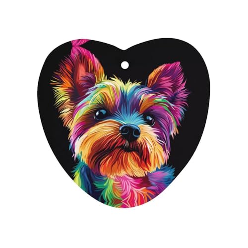 Yorkshire Terrier Car Air Freshener Hanging Aromatherapy Tablets for Car Accessories Love form
