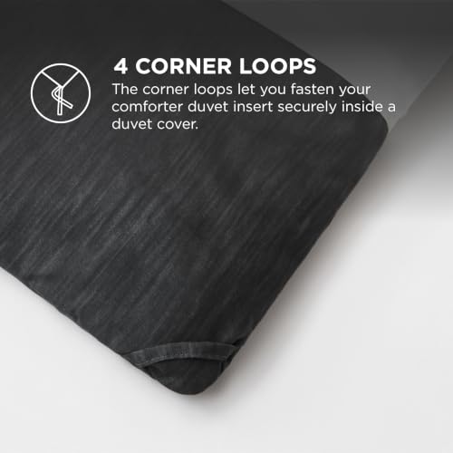 Image of Bedsure Black Comforter Set Queen - Soft Bedding for All Seasons, Breathable Cationic Dyed Bed Set, 3 Pieces, 1 Queen Size Comforter (90 inchx90 inch) and 2 Pillow Shams (20 inchx26 inch+2 inch)