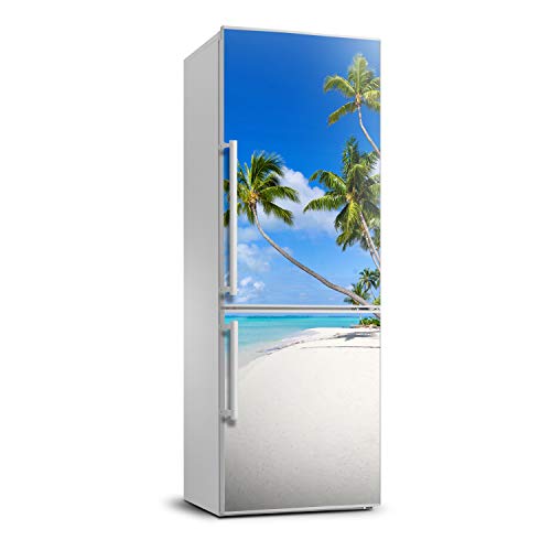 Pelicula autoadhesiva para cubrir arañazos de nevera con diseño de playa tropical 2