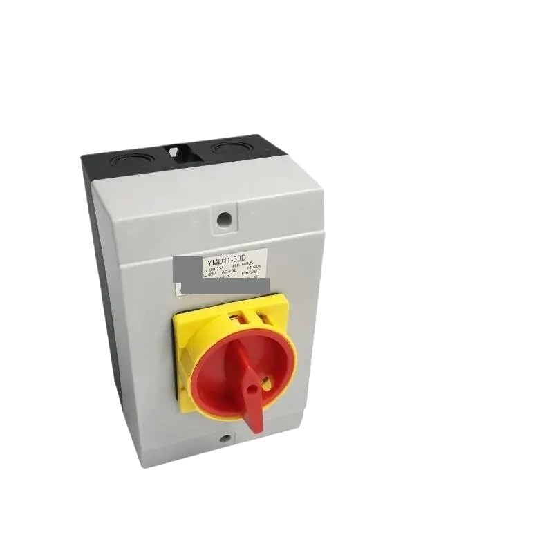 アイソレータ スイッチ、YMD11-C シリーズ、OFF-ON パネル DIN レール取り付け、3/4P 690V 25/32/ YMD11-100D アイソレータースイッチ 3P 南京錠式 ON-OFF カム切替式 ボックスエンクロージャ付き IP65 100