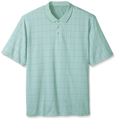 Van Heusen Men's Big and Tall Short-Sleeve Jacquard Windowpane Polo Shirt