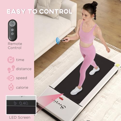 Image of Walking Pad Treadmill Under Desk Ultra-Quiet | Portable Foldable Wheels Remote Control | LED Display 264 lbs Capacity | Small Spaces Home Office Walking Fitness