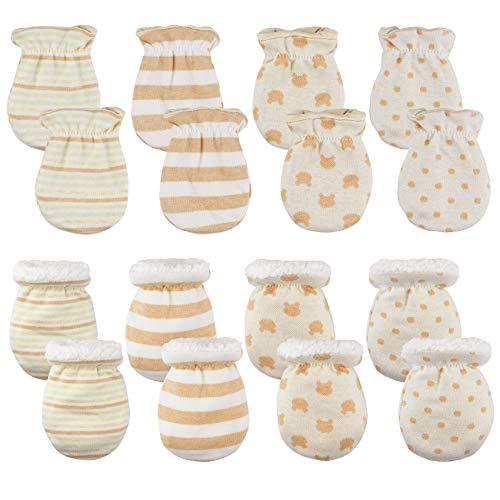 SUMERSHA 8 Pairs Newborn Mitten Gloves Baby Warm Thick Cotton Mittens Unisex Infant No Scratch Winter Mittens for Baby Girls Boys