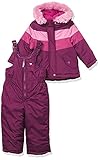 Osh Kosh Baby Girls Ski Jacket and Snowbib Snowsuit Outfit Set, Burgundy/Pink, 24MO