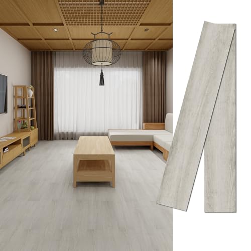 Mulgreat フロアタイル 床材 木目調 貼るだけ 接着剤付き シール式 クッションフロア 防水 滑り止め 賃貸ok 床張り シート フローリングマット 玄関 洗面所 店舗 DIY 16枚 約1畳 91.4 x 15 CM