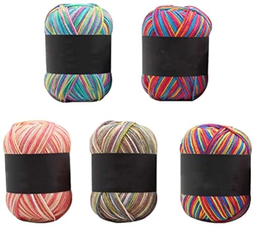 Qiven 5 Rolls Gradient Crochet Yarn, Soft Milk Cotton Thread...
