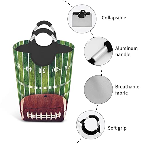 Mifsoiavv American Football Field Large Laundry Basket Collapsible Organizer Bin Sports Football Stadium Arena Laundry Hamper With Handles Durable Washing Bin Dirty Basket For Nursery Clothes Toys #TOP3