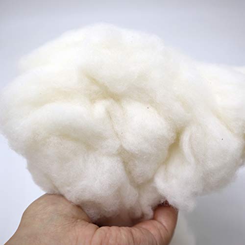 Ivie Organic Luxury Cotton Batting Fiber Natural White For Stuffing (Combed Cotton 1Lb) #TOP4
