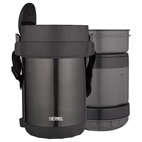 THERMOS All-In-One Vacuum Insulated Stainless Steel Meal Carrier with Spoon, Smoke Cover