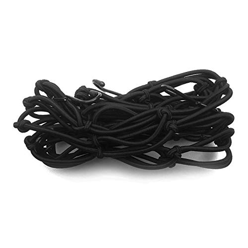 Motorhelmnet, 2 stuks bagage bungee-netten met 6 stuks haken, voor motorfietsen, fietsen en ATV's, zwart, 30 cm