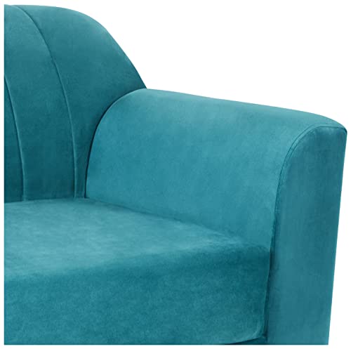 Image of Amazon Brand - Solimo Arwold 2 Seater Sofa (Velvet Fabric, Sky Blue)