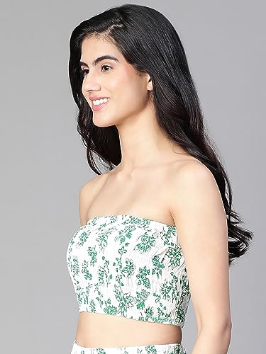 Image of oxolloxo Women Floral Print Bustier Crop Top