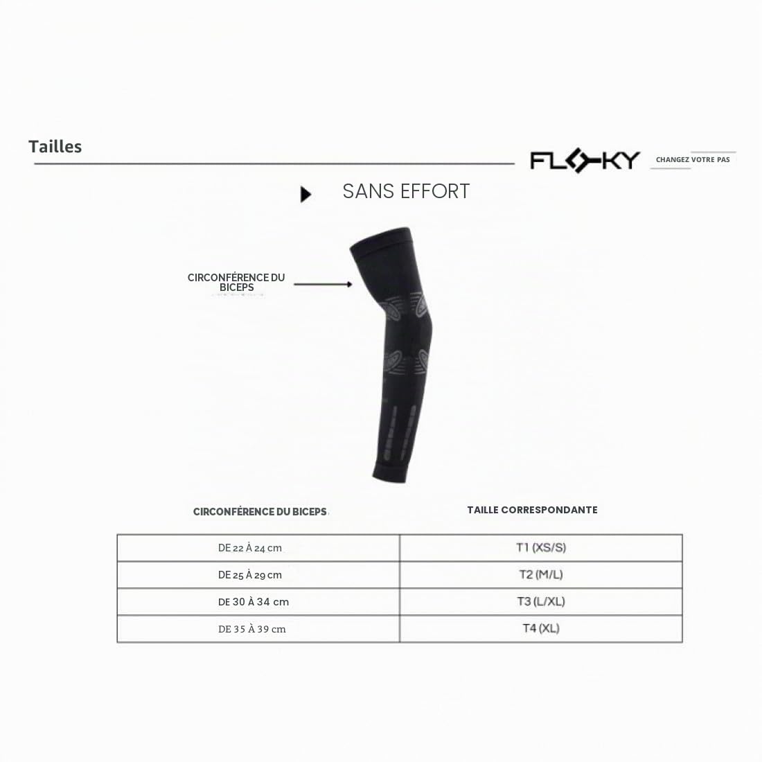 FLOKY No Strain x Tapia Manchon biomécanique T2 Taille M/L Noir