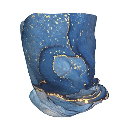Abstract Blue Golden Marble Slouchy Beanie Hat Chemo Beanies Skull Cap Headwear For Men Women Sun Protection #TOP7