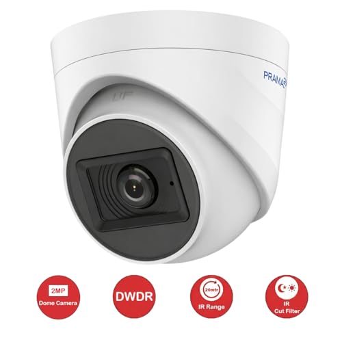 Image of Prama PT-HTD702E-NTPF(M) 2MP Audio Turret Camera | Full HD 1080P | Built-in Microphone | 20m IR Night Vision | Included PVC Stickers