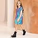 Perfashion Girls Vest Size 10-12 Metallic Blue Leather Vest Hip Pop Dance Rave Outfits Kangaroo Pocket