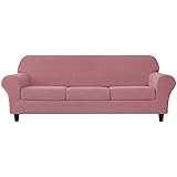 CONRUSER Stretch Sofa Slipcover, Soft Jacquard Sofa Covers for 3 Cushion Couch Washable Furniture Pr