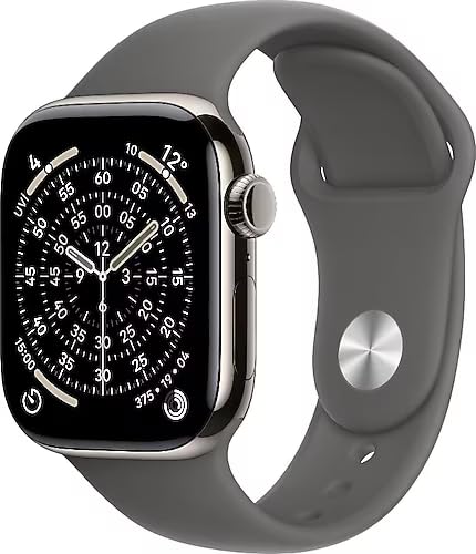 Apple Watch Series 11 GPS + Cellular 42 mm Natürel Titanyum Kasa Akıllı Saat ve Taş Grisi Spor Kordon - M/L. Uyku Skoru, Fitness Takibi, Sağlık İzleme, Hep Açık Ekran