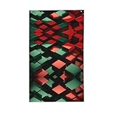 Bandiera multicolore quadrata rossa e verde 150x90cm - vivace bandiera esterna per esterni, bandiere personalizzate a colori
