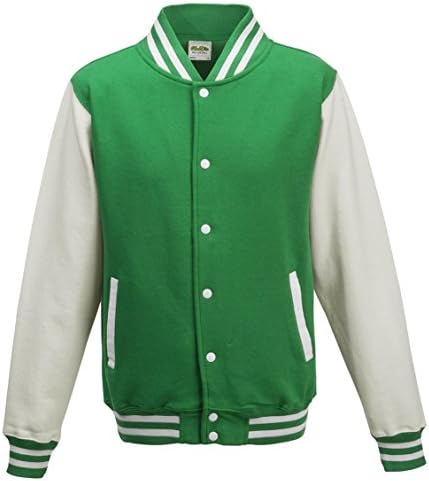 Awdis Unisex Varsity Jacket (M) (Kelly Green / White)