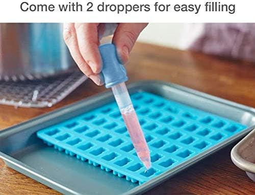 Silicone Candy Moulds Sweet Moulds with 2 Droppers - Gummy Bear Moulds Ice Cube Trays 5 Pack 210 Gumdrops - Cute 3D Chocolate Moulds Variety Shapes