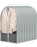 Garment Bags for Hanging Clothes(8 Packs, 40inches), Clear Suit Bags with 4' Gussets for Closet Storage, Garment Covers Clothing Bags for Suits, Coat, T-shirt, Jacket and Short Dress