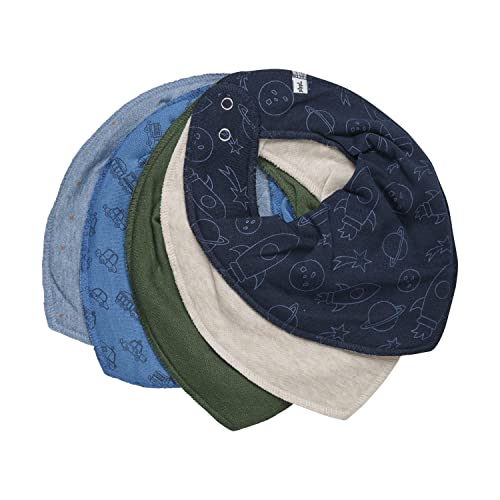 PIPPI Unisex Baby Bandana Bib (5-Pack) dreieck Lätzchen, Ashley Blue, One Size (5er Pack)