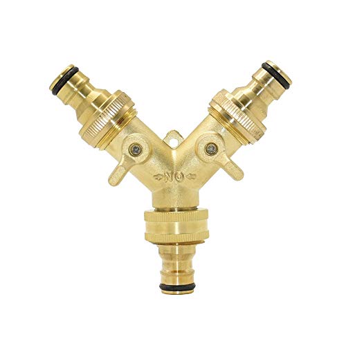 Divisor de agua con válvula macho de 3/4" para controlar el riego doméstico 2