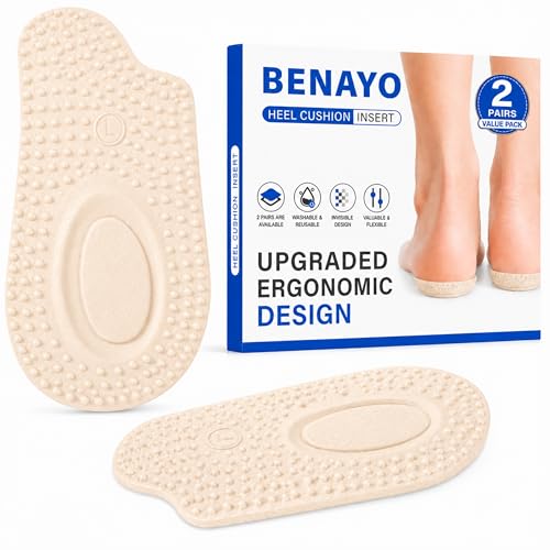 Image of 2 Pairs Heel Cushion Inserts for Women & Men,Heel Cups for Heel Pain Relief,Soft Gel Heel Pads for Shoes, Shock Absorbing Heel Support,Pressure Reduction