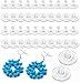 BCP Pack of 100pcs Clear Color Plastic Rubber Clutch Earring Back with Pad