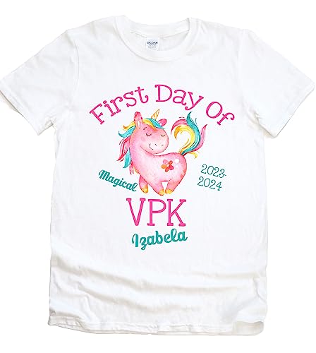 First Day Of VPK Shirt For Girl Personalized With Name And School Year Unicorn