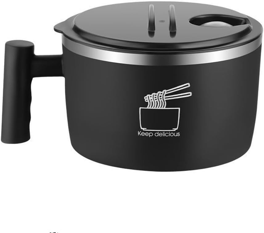 Stainless Steel Instant Noodle Bowl Student Dormitory Cup Lunch Box Insulated 1000ML with Lid