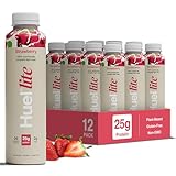 Huel Lite Ready to Drink, 12 x 500ml Bottles, Strawberry Flavour 25g Protein Shake, 190 Calories Meal Replacement Shake, Low Sugar, High Fibre, Vegan Protein Drinks with 26 Vitamins & Minerals
