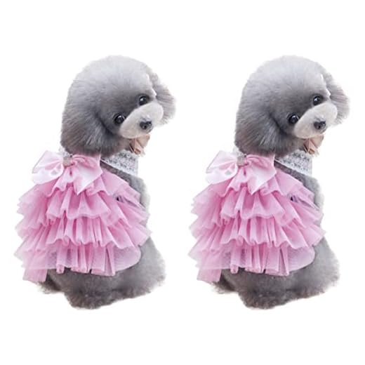 POPETPOP Niña Gatos Bowknot Hembra Rosa Perros Dulce para Falda Ropa Encantador Vestido Perro Acogedor Princesa Rosa-S Pequeño Multicapa Ropa Tzu Doggie Tutu Chihuahua Traje Rosa
