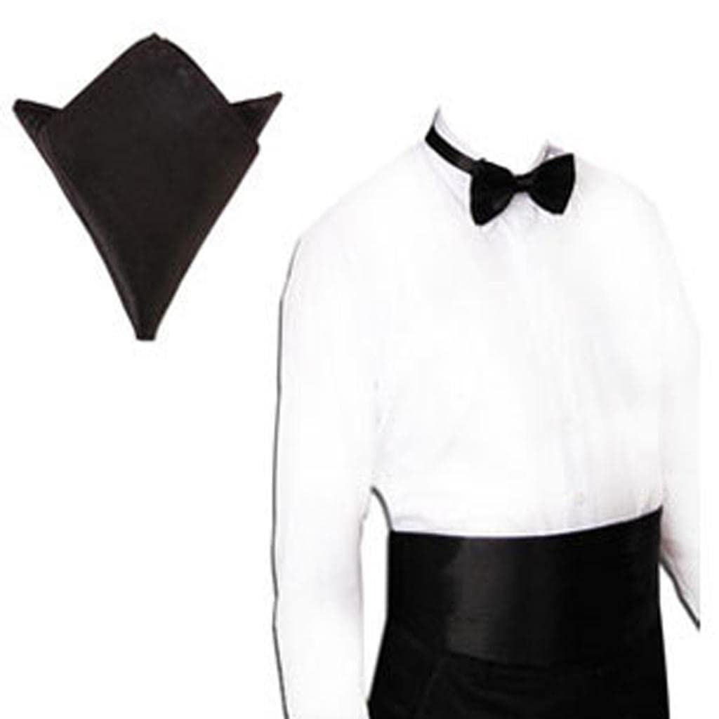 STYLEHEAVEN 3pcs Men's Satin Bow Tie Cummerbund Hanky Handkerchief Black| Clothing Shoes & Accessories|Mens Accessories|Ties-picture-25