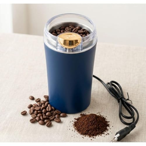 Image of Electric Coffee Bean Grinder with Stainless Steel Blades, One-Touch Control, Compact Design for Espresso and French Press