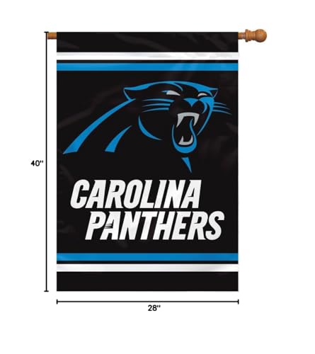 Fremont Die NFL Carolina Panthers 2-Sided House Flag, 28" x 40", 28" x 40", Team Colors